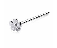 Flower Bloom Silver Straight Nose Stud NSKA-763